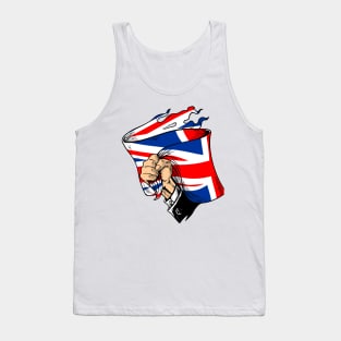 hand holding Uk flag Tank Top